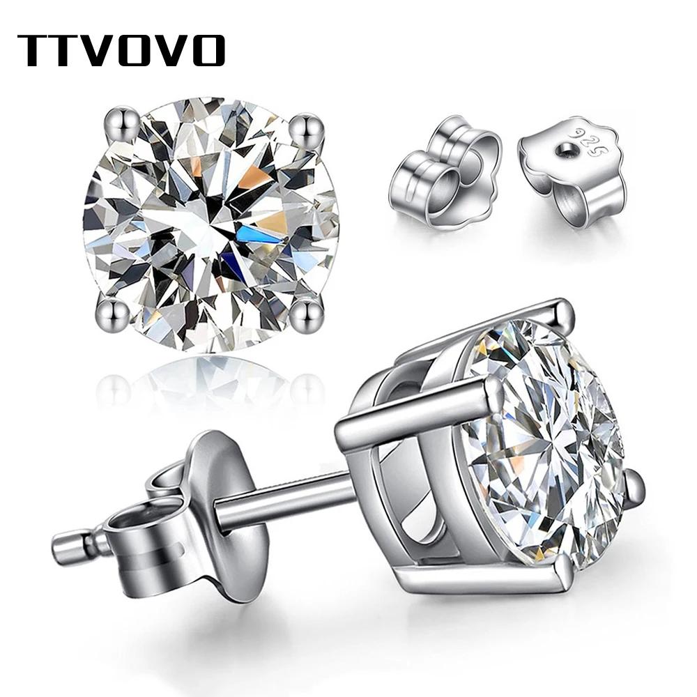 TTVOVO 925 и   ť ڴϾ ͵ Ͱ  Ǿ CZ 4   ߻ S925-Sterling-Jewelry